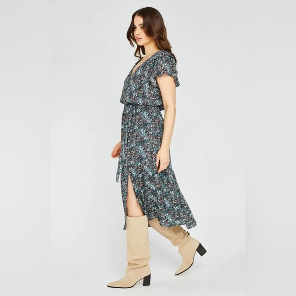 Gentle Fawn Renata Floral Dress Green Purple - Picture 10 of 10